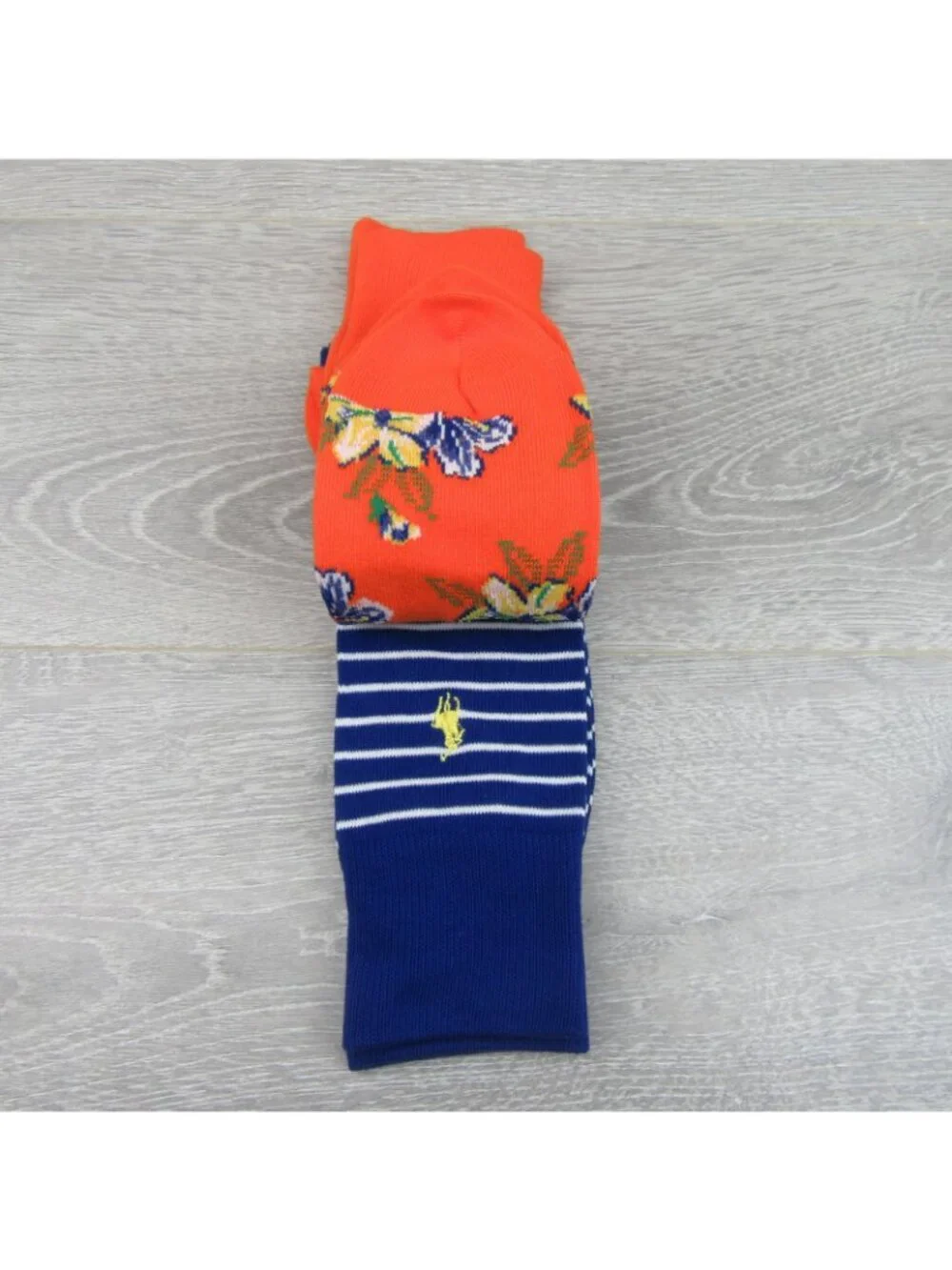 Polo Ralph Lauren Tropical Floral & Stripe Socks Men's Size 6-12.5 (2 PAIRS) NEW